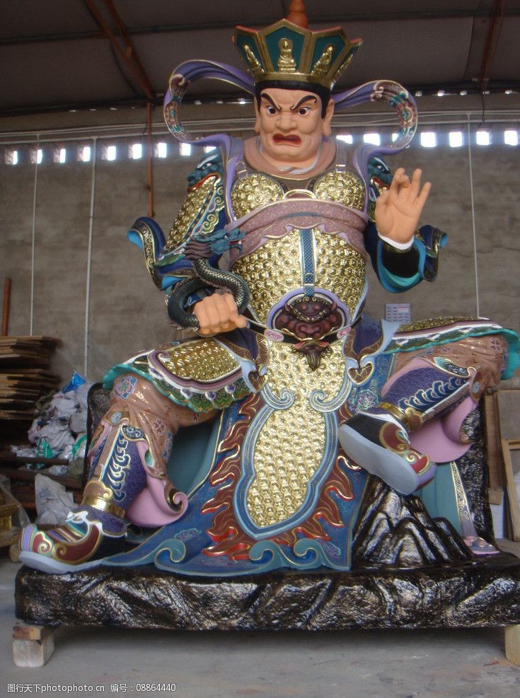 彩绘天王像图片