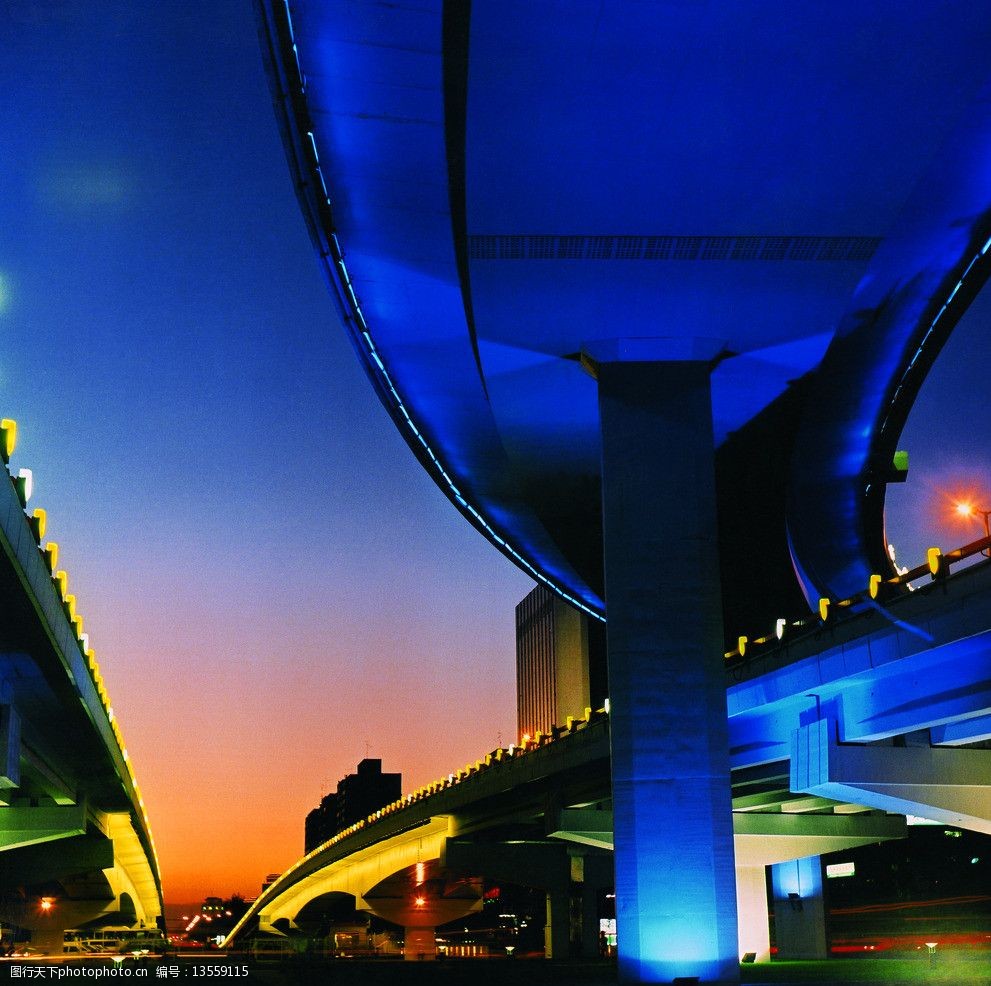 木樨地 日落 灯火 色彩 立交 桥 风景作品集 其他 自然景观 摄影 350