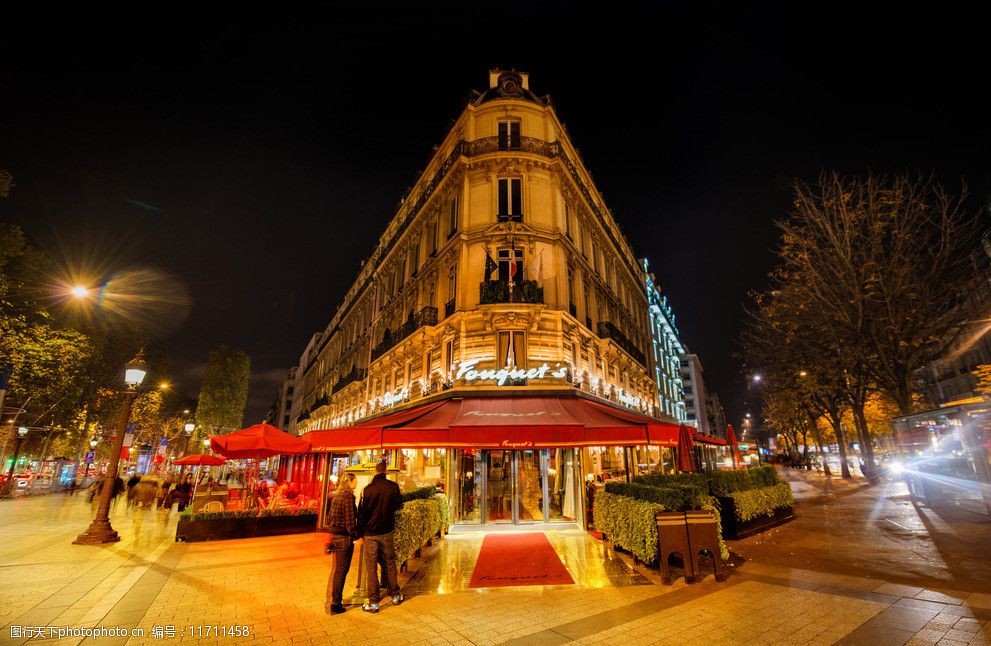法国夜晚街景一角图片图片-图行天下素材网