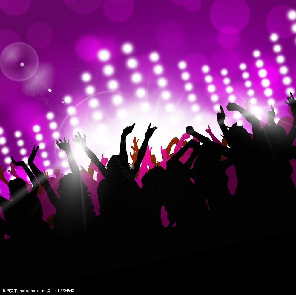 舞厅激情欢呼人群图片