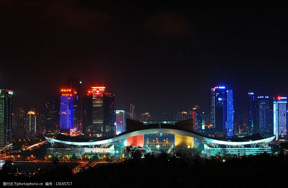 關鍵詞:市民中心夜景 深圳夜景 深圳風光 市民中心 霓虹燈 俯瞰深圳