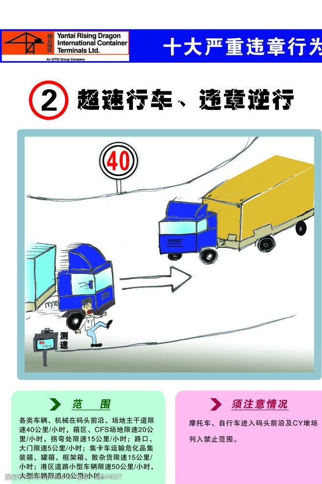 关键词:违章行为海报 超速行车 违章逆行 范围 注意情况 漫画 海报