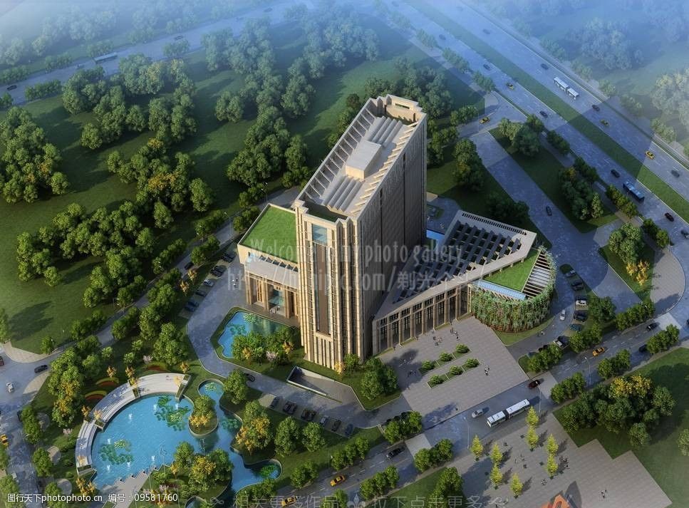 办公鸟瞰图图片