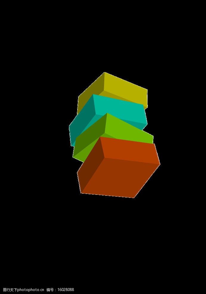 矩形方块 psd分层 ps 3d 多彩 原创 立体方格 多彩方格 psd分层素材