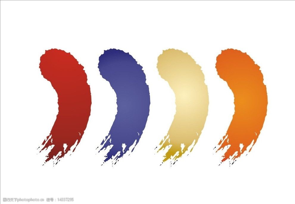 笔刷喷墨墨迹矢量素材图片