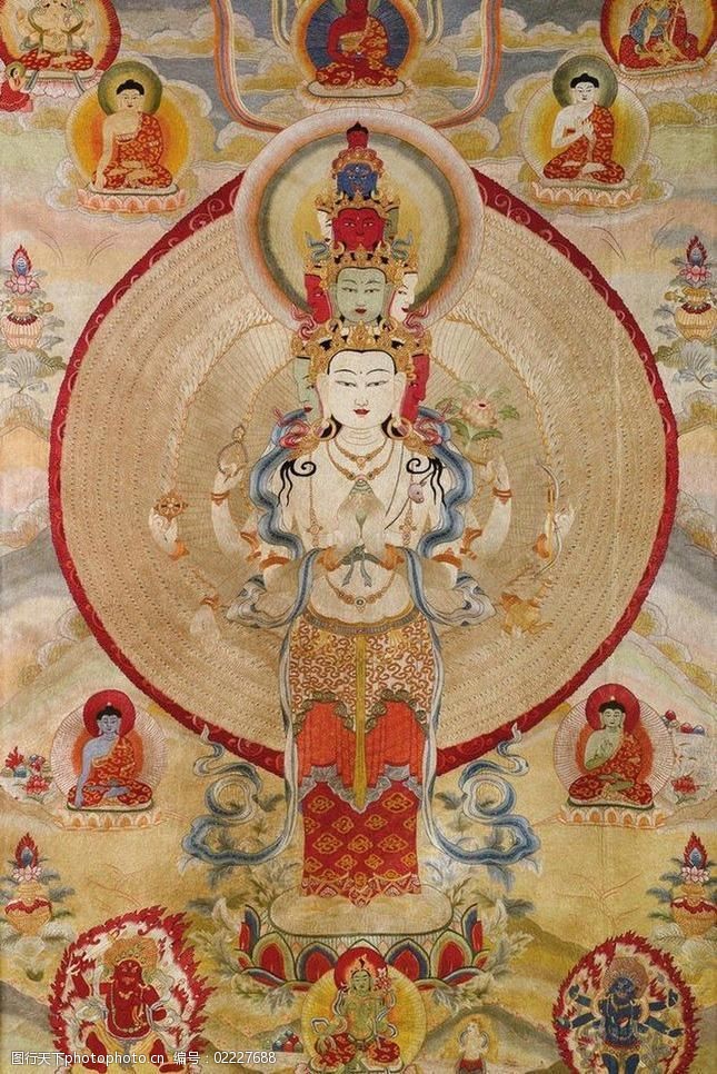 千手观音唐卡图片