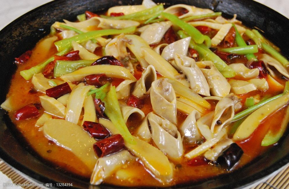 石板香锅板筋心管图片