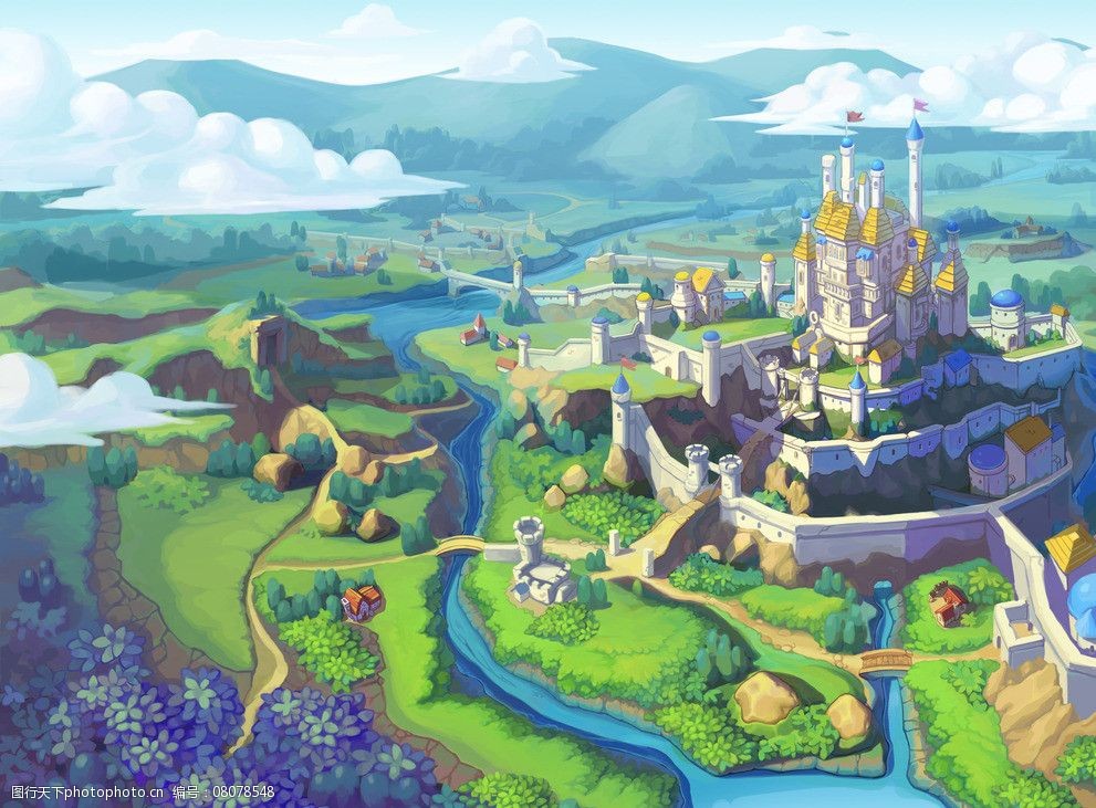 城堡卡通城市图片