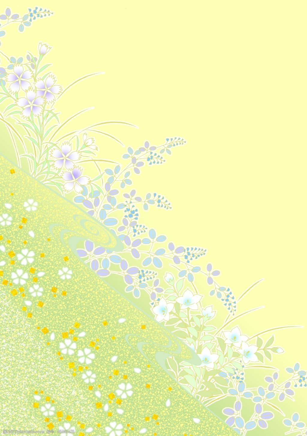开放花儿春天来底纹花纹素材