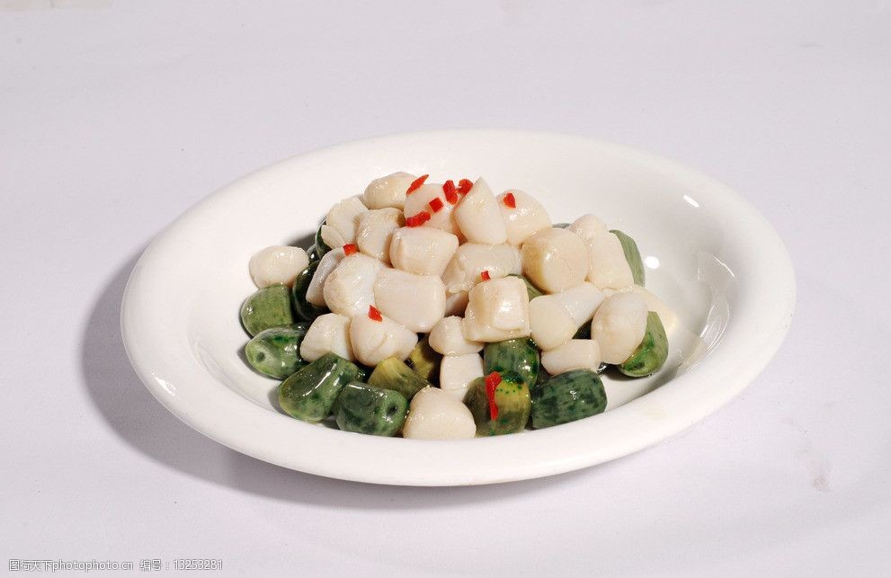 腊八蒜拌扇贝丁图片