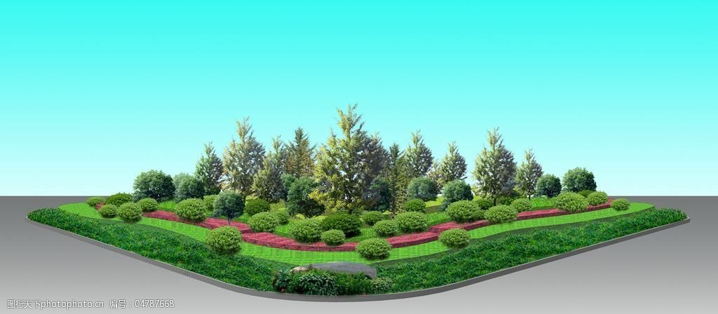 交通岛设计花坛图片