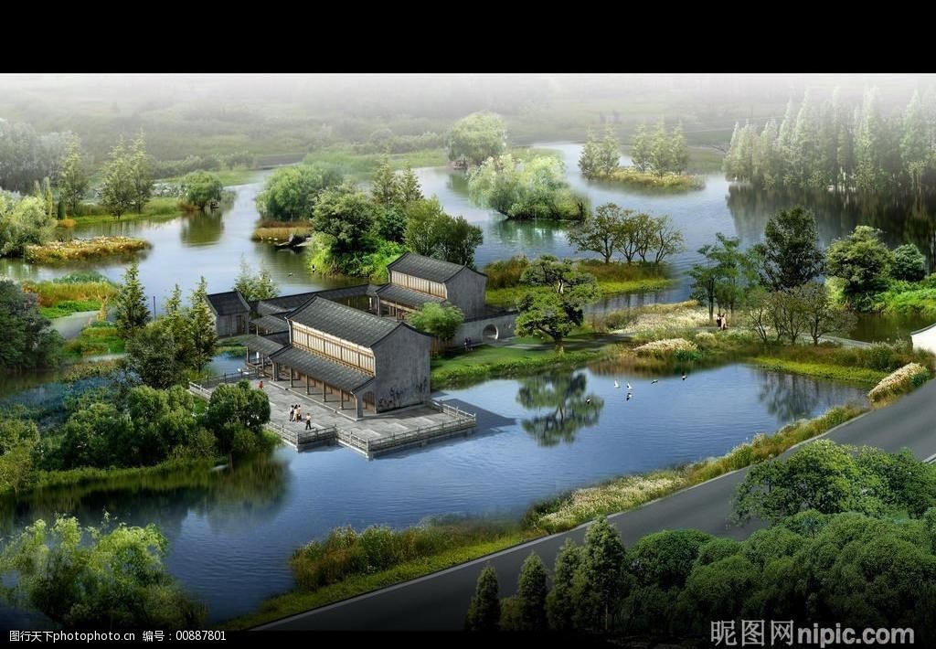 中国传统园林景观设计psd素材图片