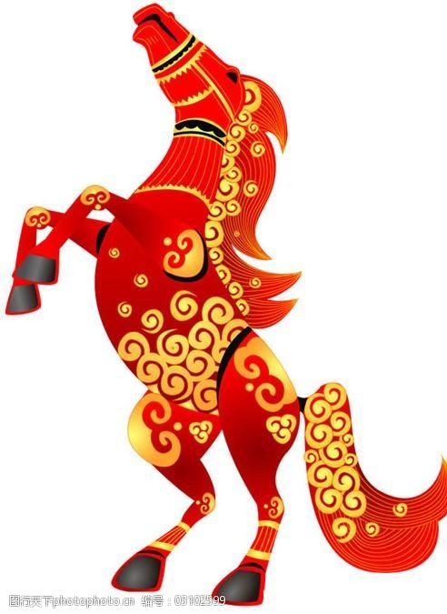 中国传统生肖福马psd图片素
