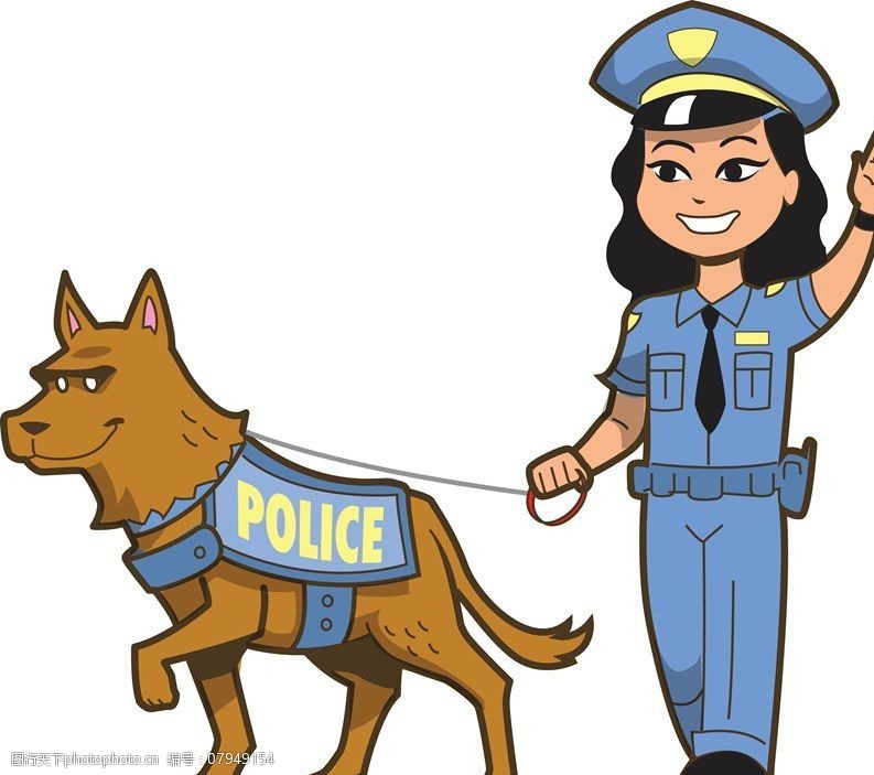 女警警犬警察图片
