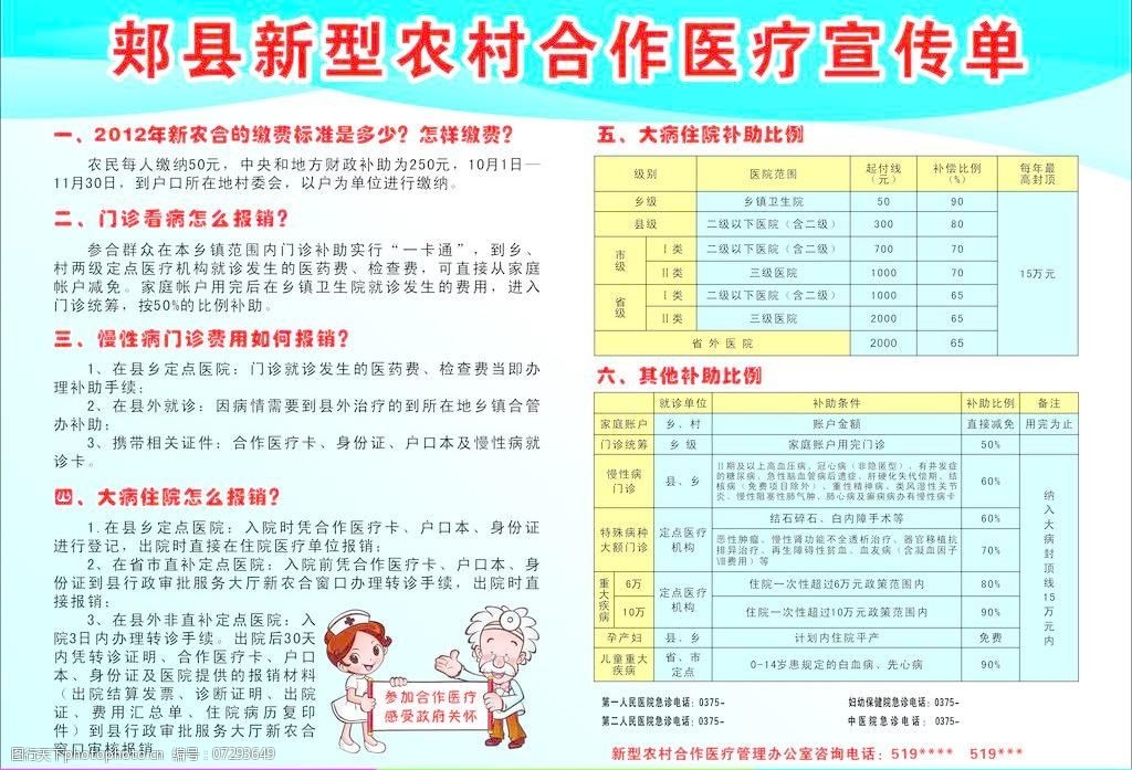 新型农村合作医疗宣传单图片