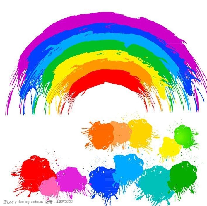 水彩彩虹背景图片