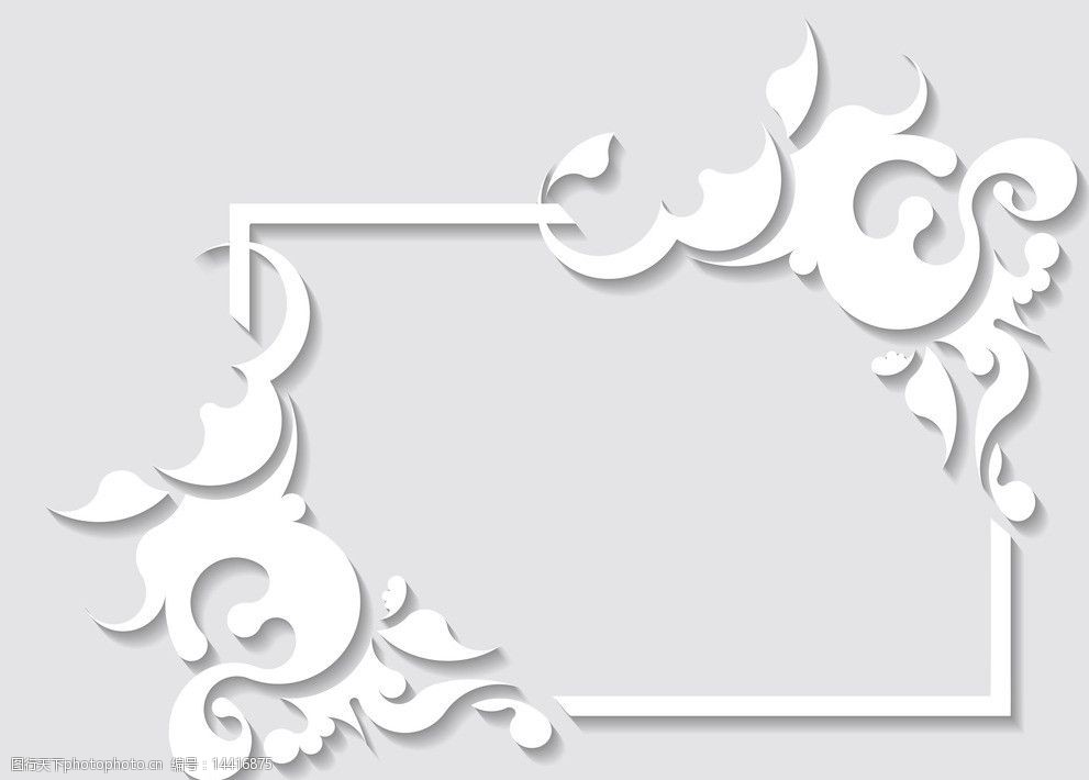 白色剪纸花纹图片