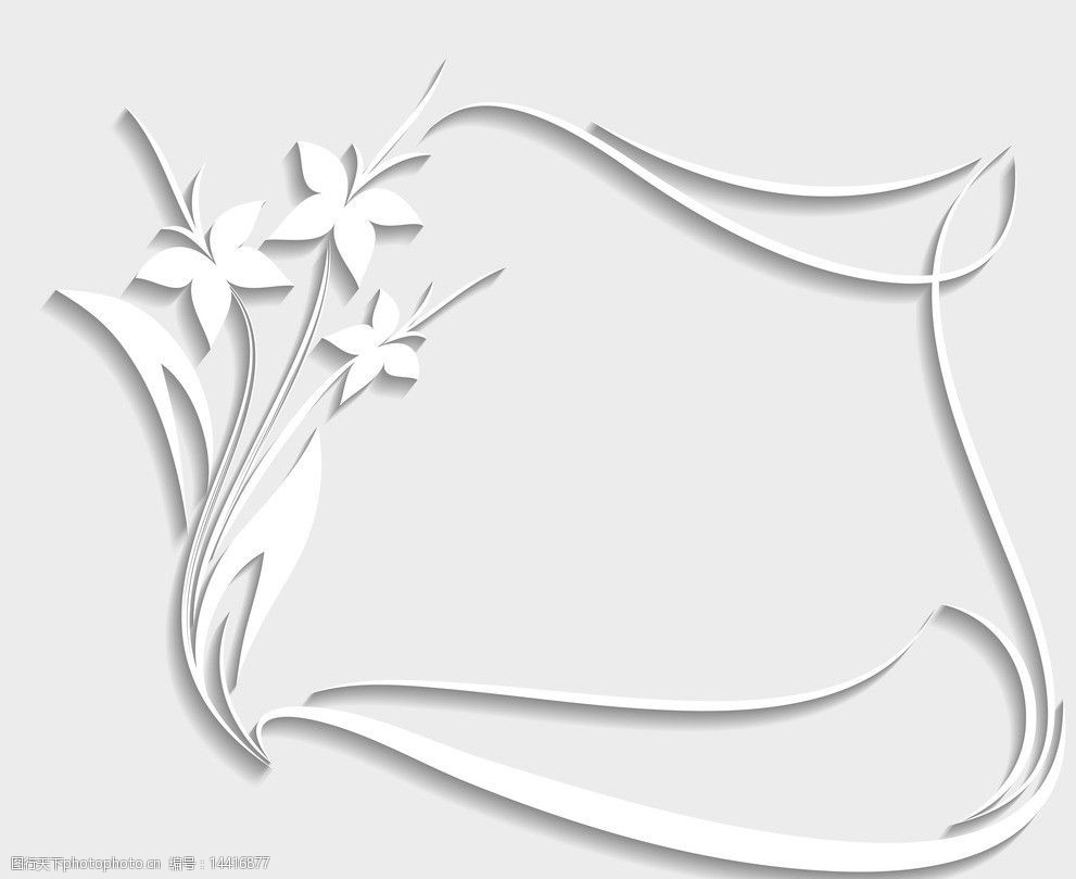 白色剪纸花纹图片