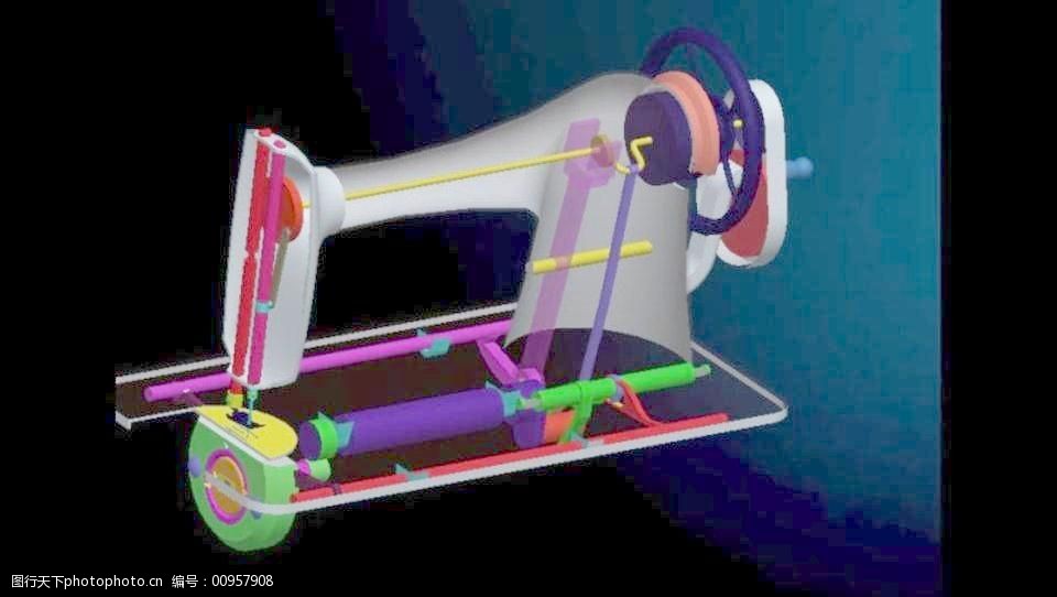 我的学校水平的缝纫机的运动学仿真