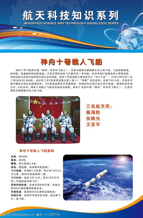 航天科技神舟十号载人飞船简介