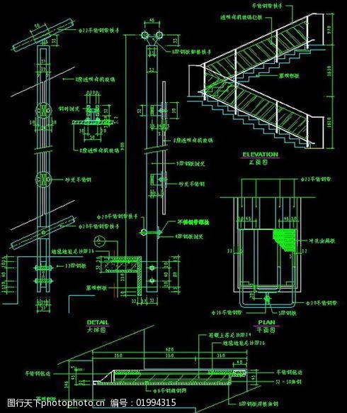 樓梯與欄杆cad詳細施工圖7
