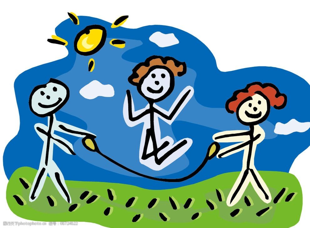 小人物画-跳绳图片