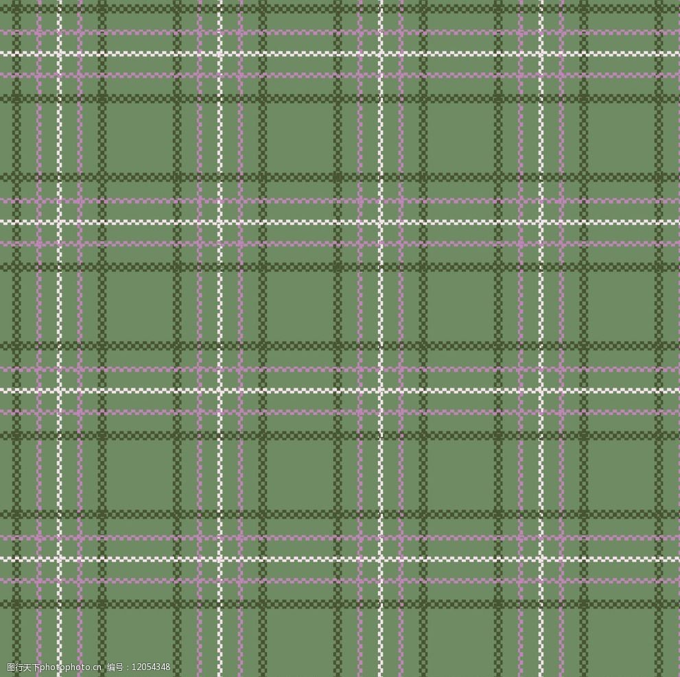 绿色格子印花图片