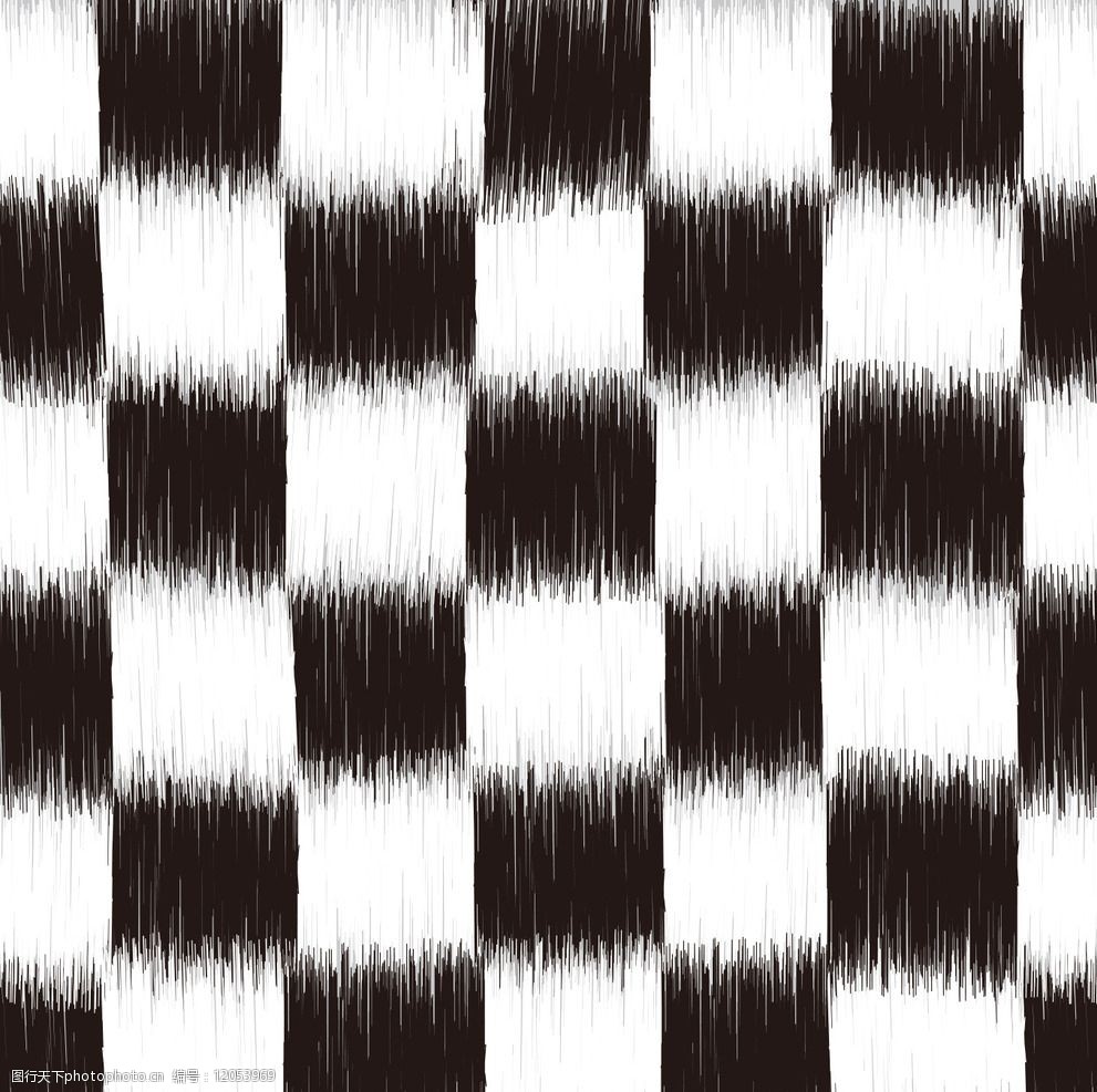 模糊黑白格子印花图片