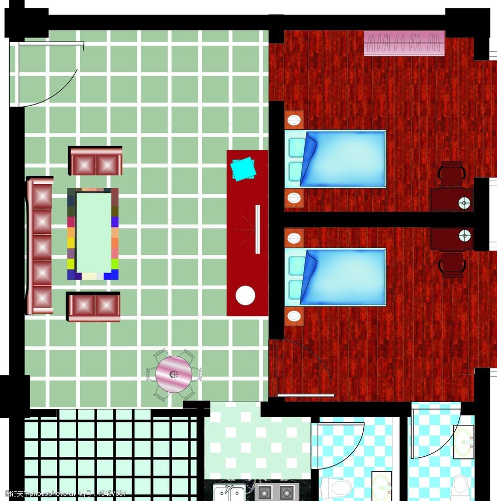 室内平面效果布置图图片