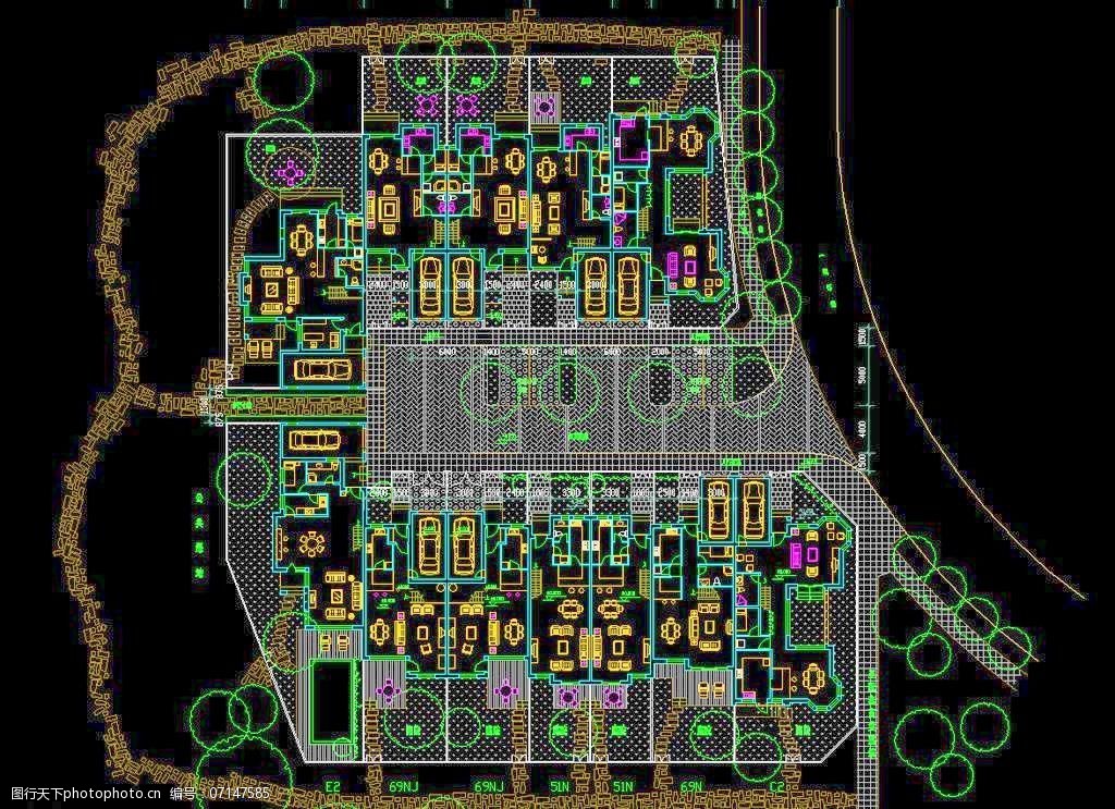 小区规划联排别墅