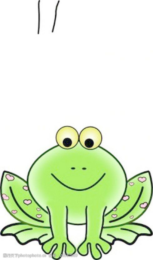 绿色的瓦伦丁青蛙粉心剪贴画