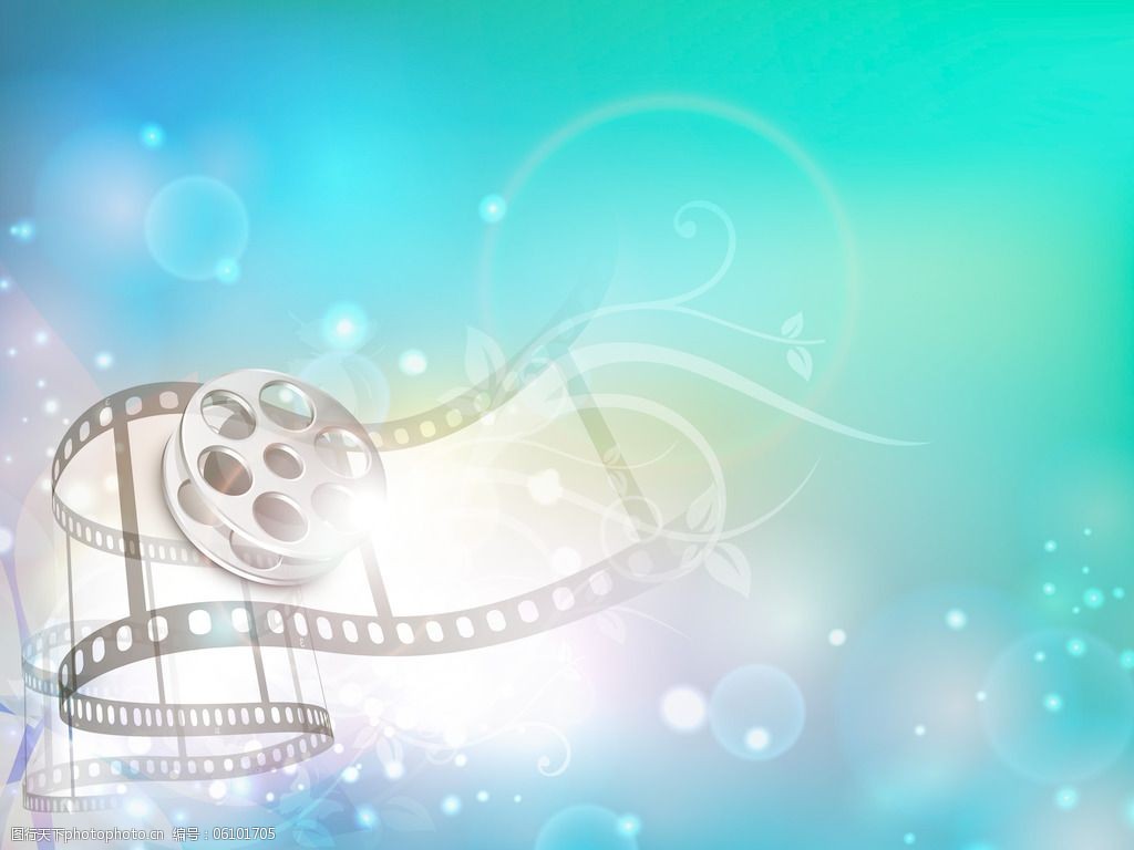 电影胶片卷轴上闪亮的彩色条纹或电影背景10