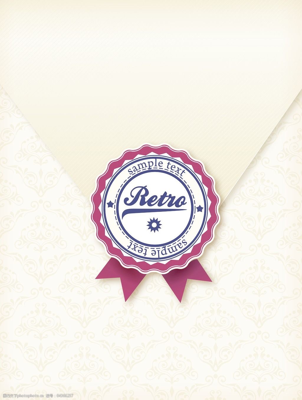 徽章花卉背景矢量插画