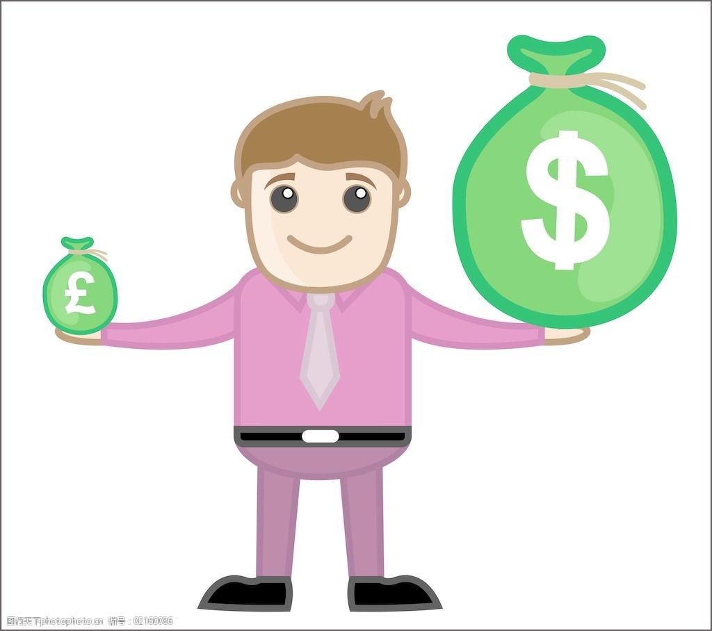 外汇局和商务人士的卡通人物插画矢量的概念