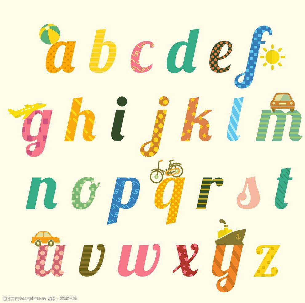 可爱的字母排版图片