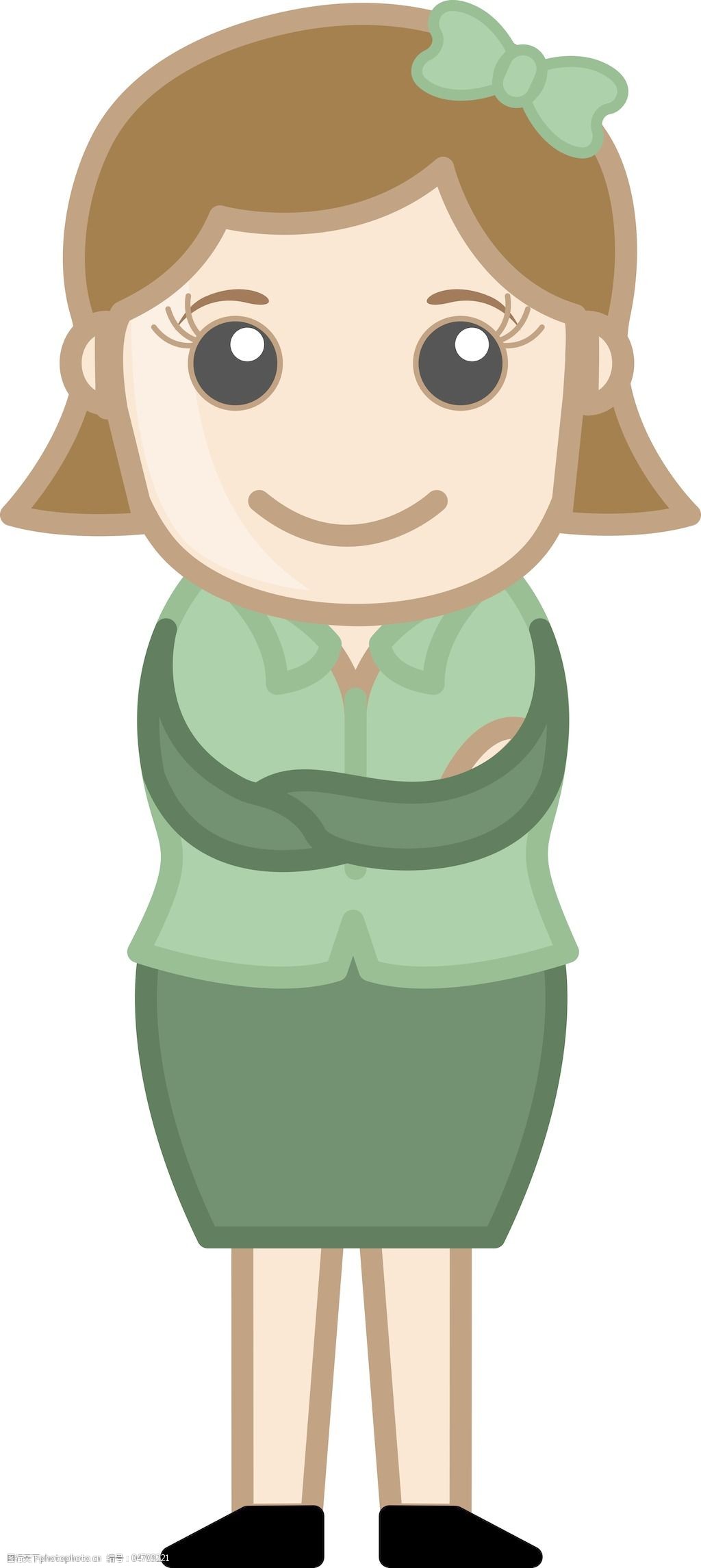 商业女性商务卡通人物矢量图