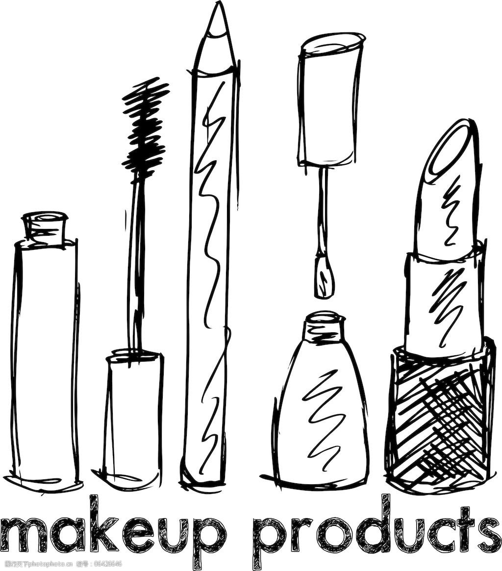 化妆产品插画矢量图