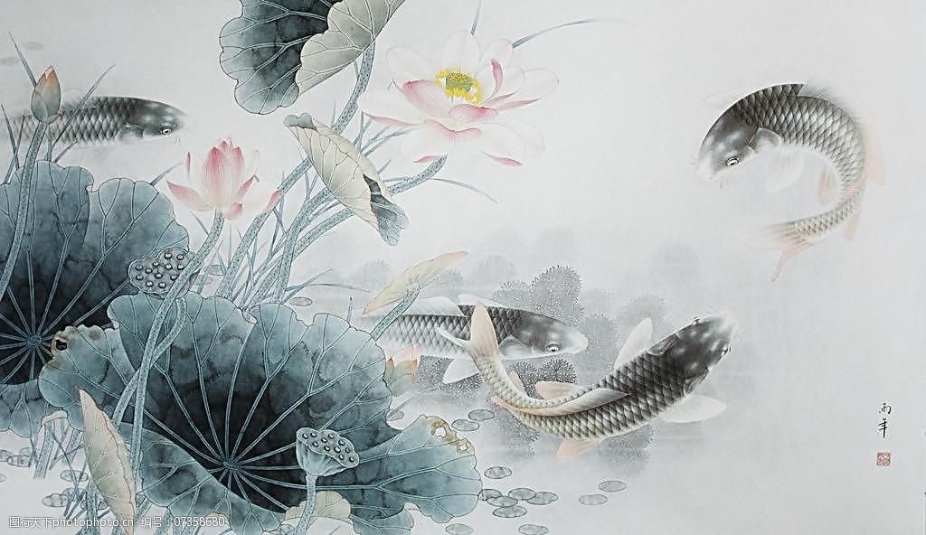 路雨年工笔鱼类选集图片