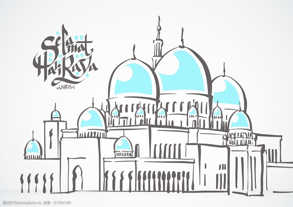 矢量插画的清真寺