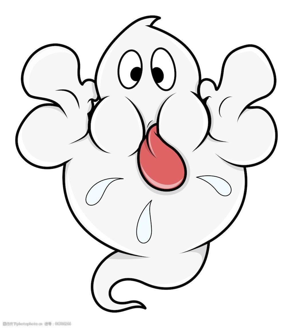 有趣的卡通鬼的舌头-万圣节插画矢量