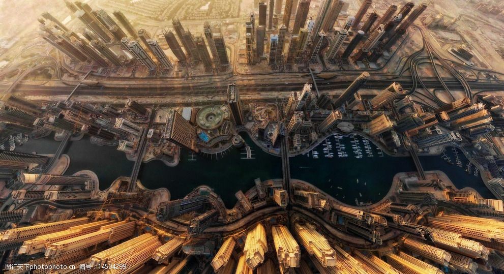 迪拜城市鸟瞰图图片