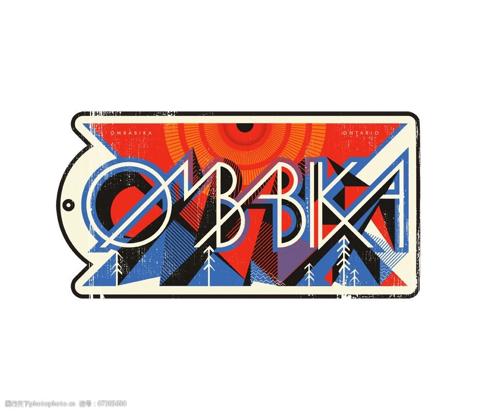 吊牌文字英文几何三角形免费素材