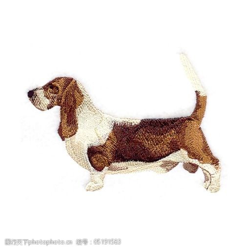 位图绣花动物狗免费素材