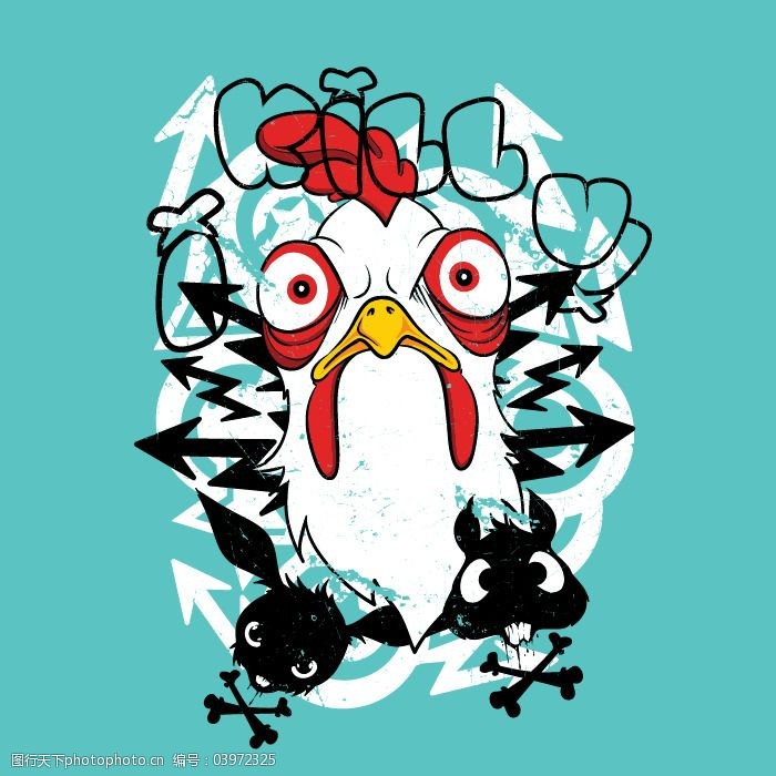 关键词:印花矢量图免费下载 动物 服装图案 鸡 免费下载 松鼠 兔子