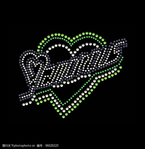 关键词:烫钻免费下载 服装图案 几何 免费下载 烫钻 文字 心形 英文