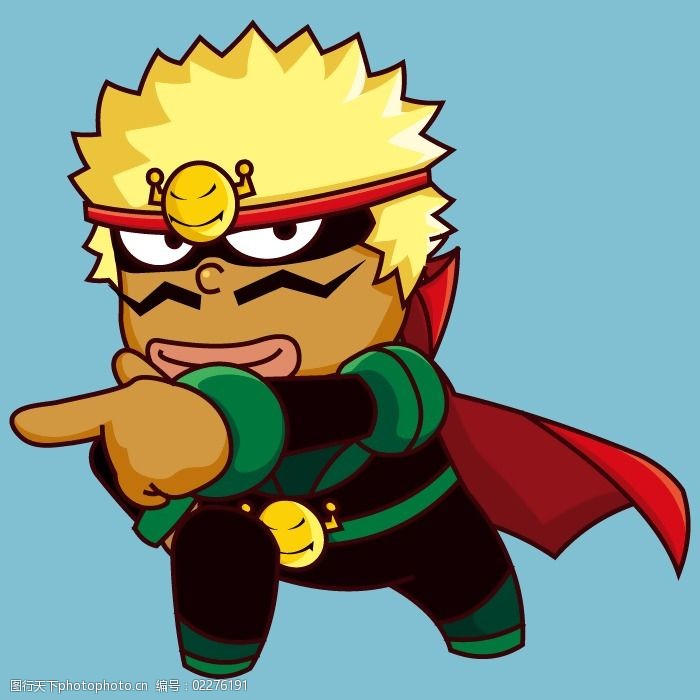 印花矢量图可爱卡通国内卡通卡通形象开心超人免费素材