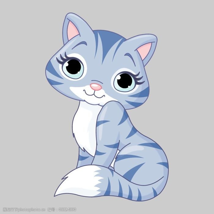 印花矢量图可爱卡通卡通动物猫色彩免费素材