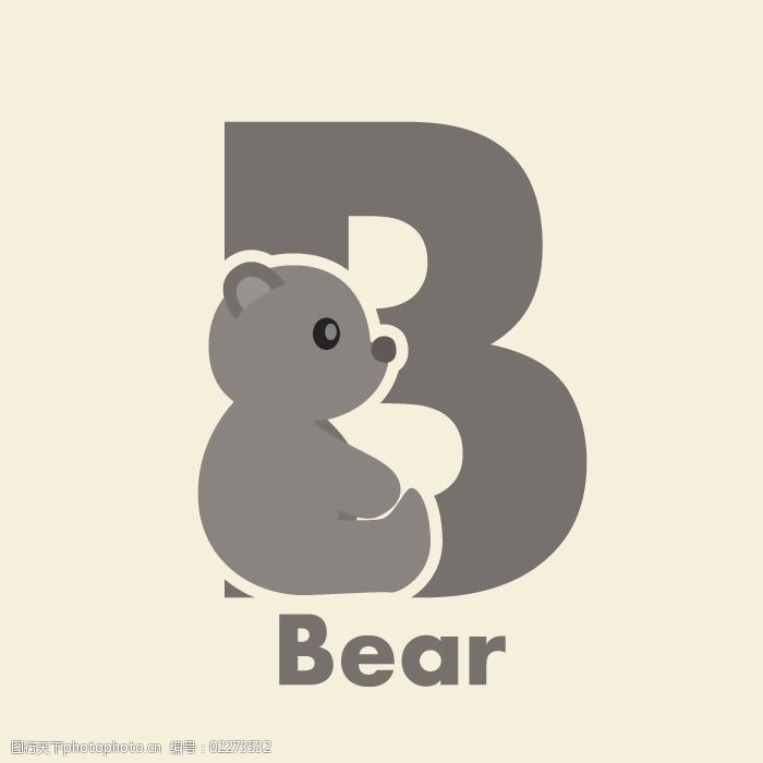 印花矢量图可爱卡通卡通动物熊文字免费素材