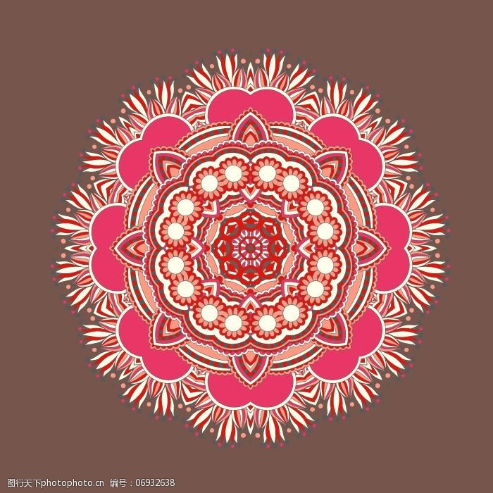 印花矢量图民族风民族图案植物花朵免费素材