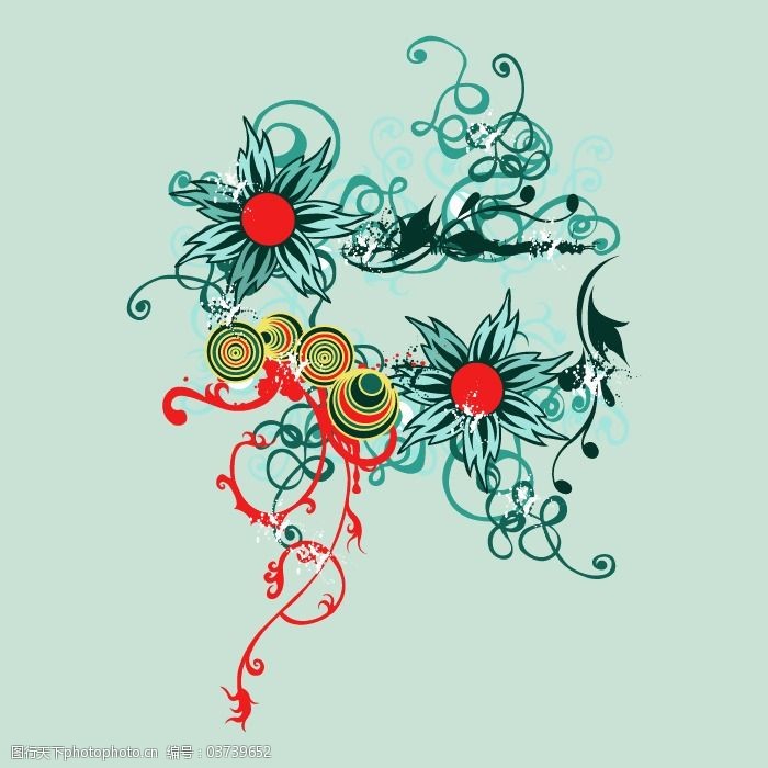 花纹 免费下载 色彩 印花矢量图 植物花纹 面料图库 服装设计 图案花